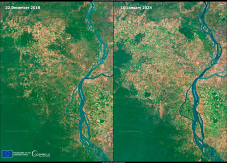 Despite its ecological importance, Stung Treng province in Cambodia is facing rapid deforestation, a global issue now being monitored by the EU Observatory using Copernicus Sentinel-2 satellite data to support conservation efforts.